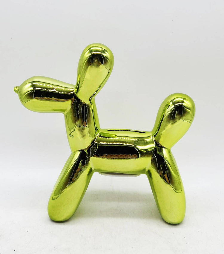 Lime Balloon Dog Bank - 12" tall