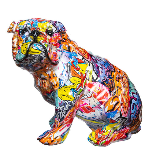 Street Art Sitting Dog - 15" tall