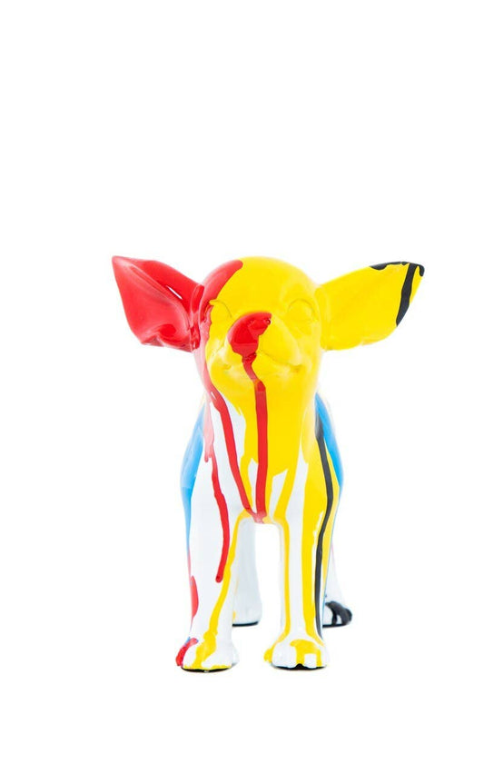 Standing Chihuahua Splatter Art Dog - 8.5" long