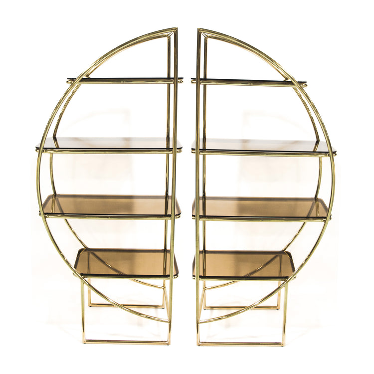 Half Moon Bookcases Gold