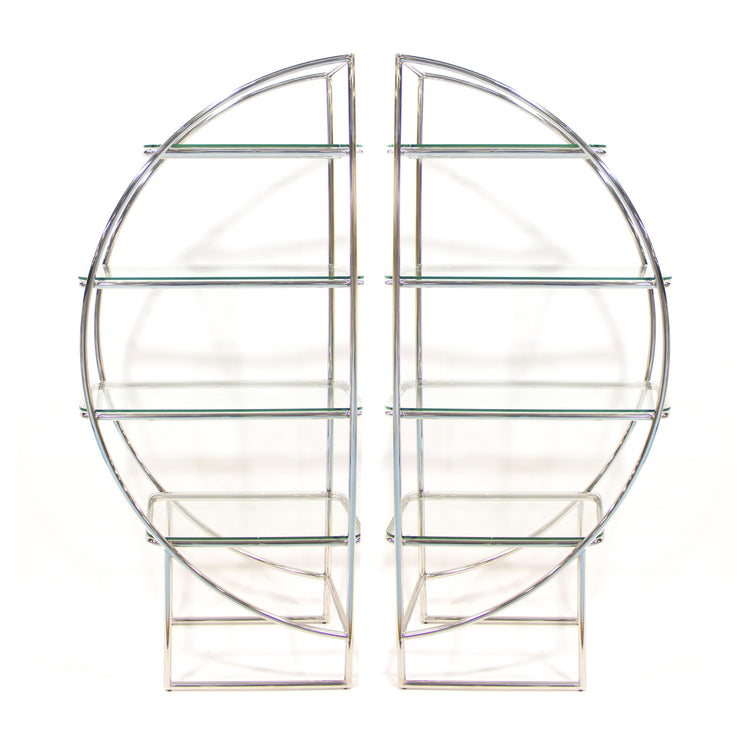 Half Moon Bookcases Silver