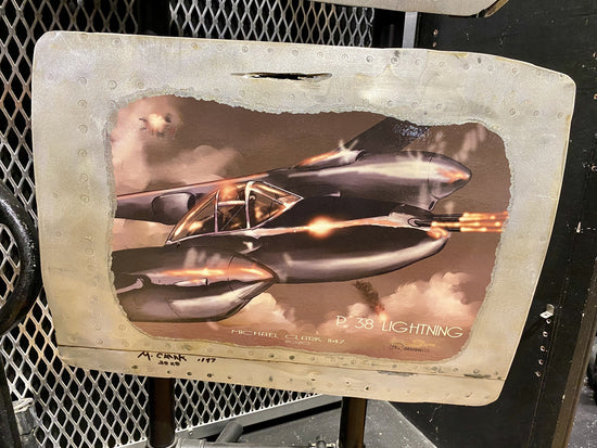 Michael Clark art P38 lightning airplane panel