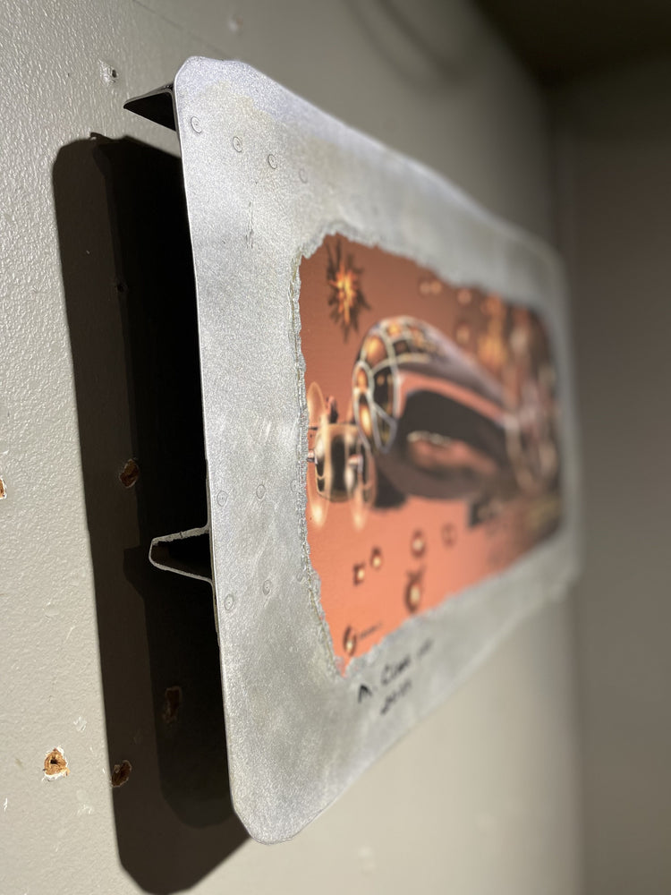 B29 wall art mounted airplane panel side view