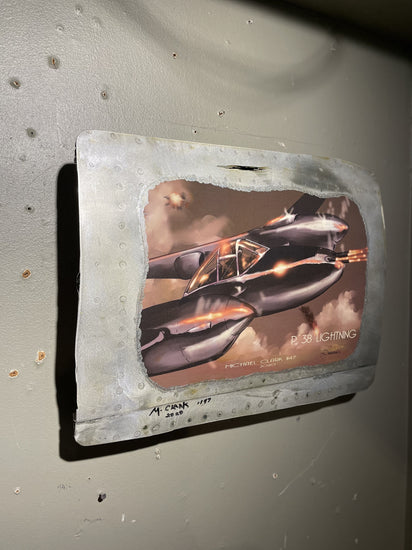 Michael Clark art P38 airplane panel side view