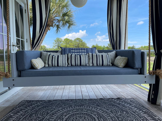 swing bed on porch