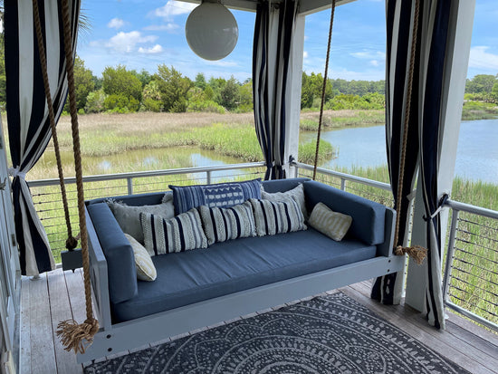 savannah swing bed on porch