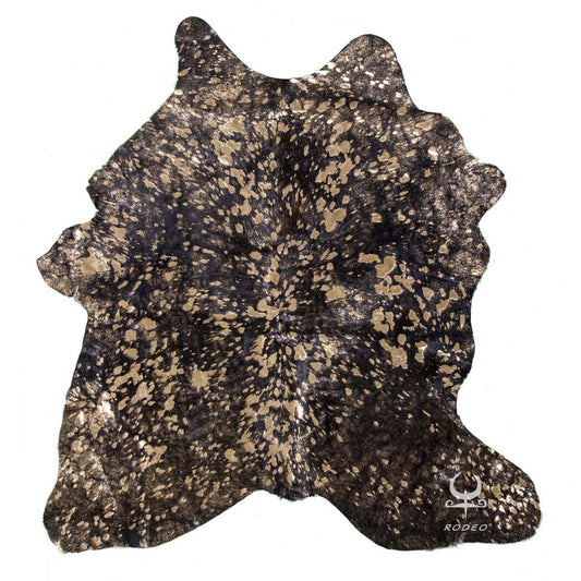 Brazilian Gold/Silver on Black Calf Skin 3 x3