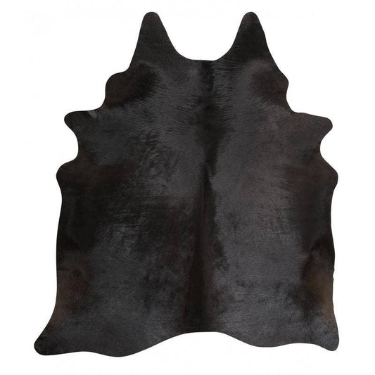 Natural Black Cowhide Rug 6 x 6