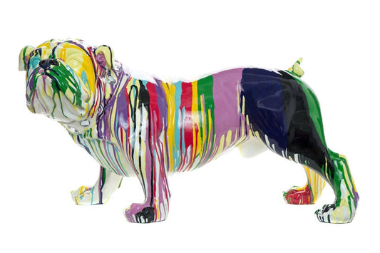 Hand Painted Realistic Size Graffiti Bulldog - 30" long