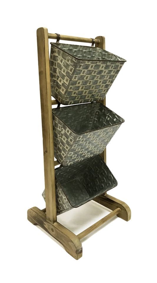Wood Metal Bin Floor Display